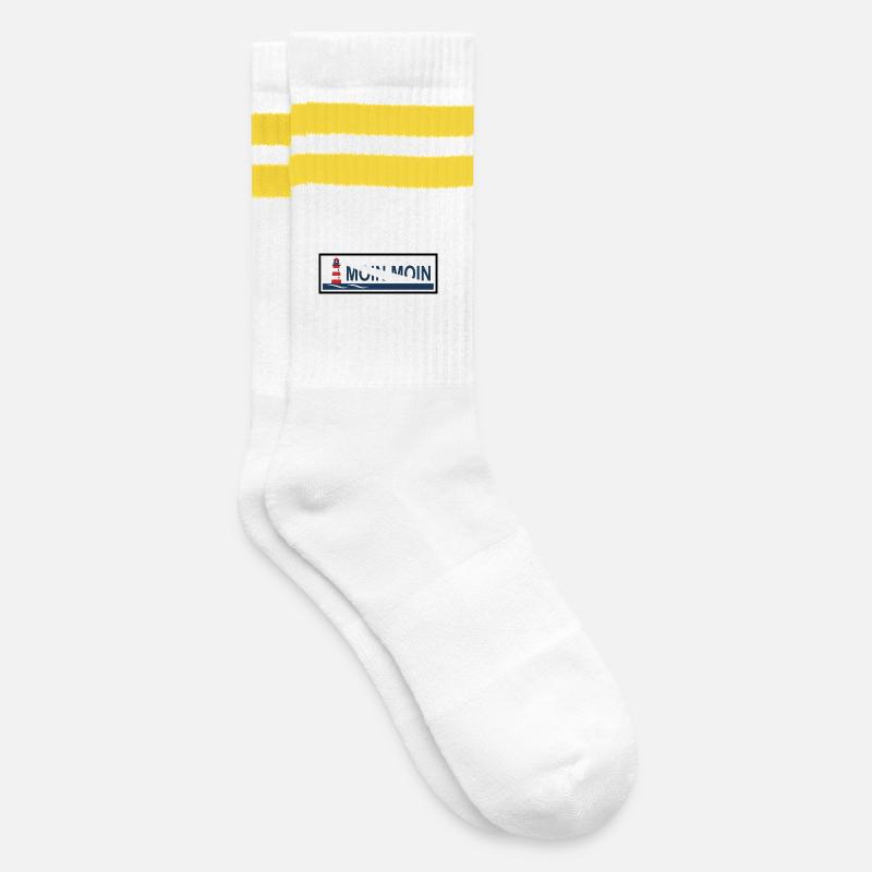 Basse-Saxe Moin Moin - Chaussettes de tennis - blanc/jaune