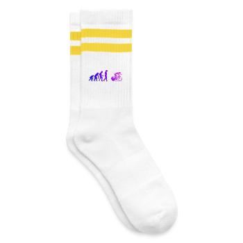 Attention aux fans de vélo de route, déclaration simple - Chaussettes de tennis - blanc/jaune - Droite
