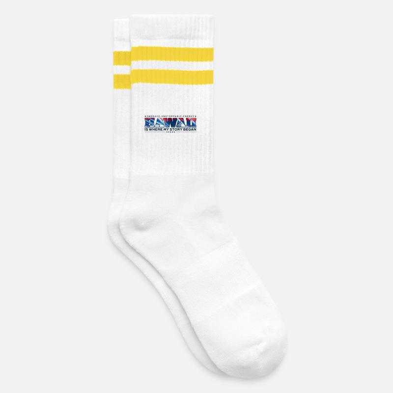 C’est à Hawaï que mon histoire a commencé - Chaussettes de tennis - blanc/jaune