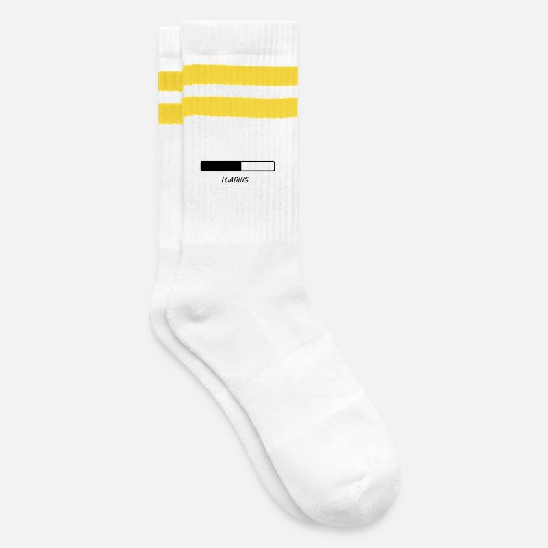 Loading ... - Striped tennis socks - white/yellow