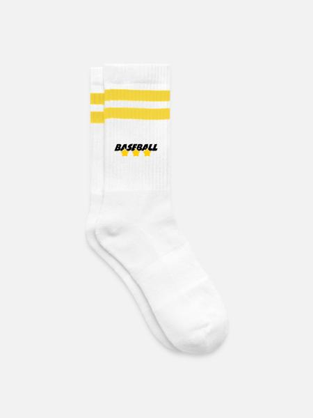 Baseball - Sports - Striped tennis socks - white/yellow