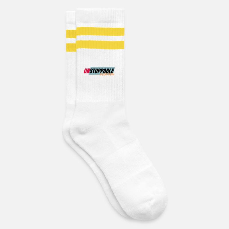 Unstoppable without limits - Striped tennis socks - white/yellow
