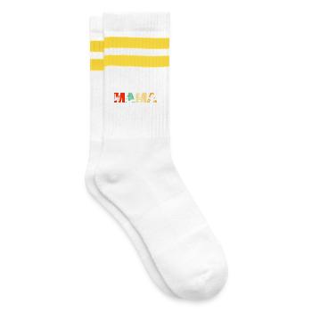 Maman pianiste Musicienne Mère Rétro Vintage - Chaussettes de tennis - blanc/jaune - Droite