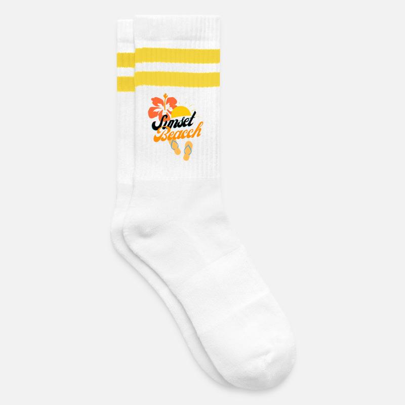 sunset beach - Chaussettes de tennis - blanc/jaune