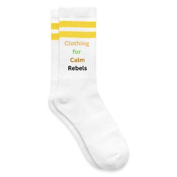 Conception typographique inspirée de la nature calme - Chaussettes de tennis - blanc/jaune - Droite
