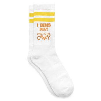 first name Billy - Striped tennis socks - white/yellow - Right