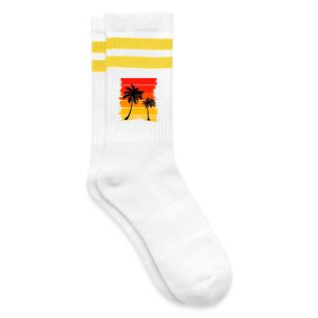 Palmier Sunset Éclat - Chaussettes de tennis - blanc/jaune - Droite