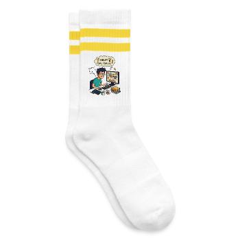 Graphiste Designer Chaos Export Panic - Chaussettes de tennis - blanc/jaune - Droite