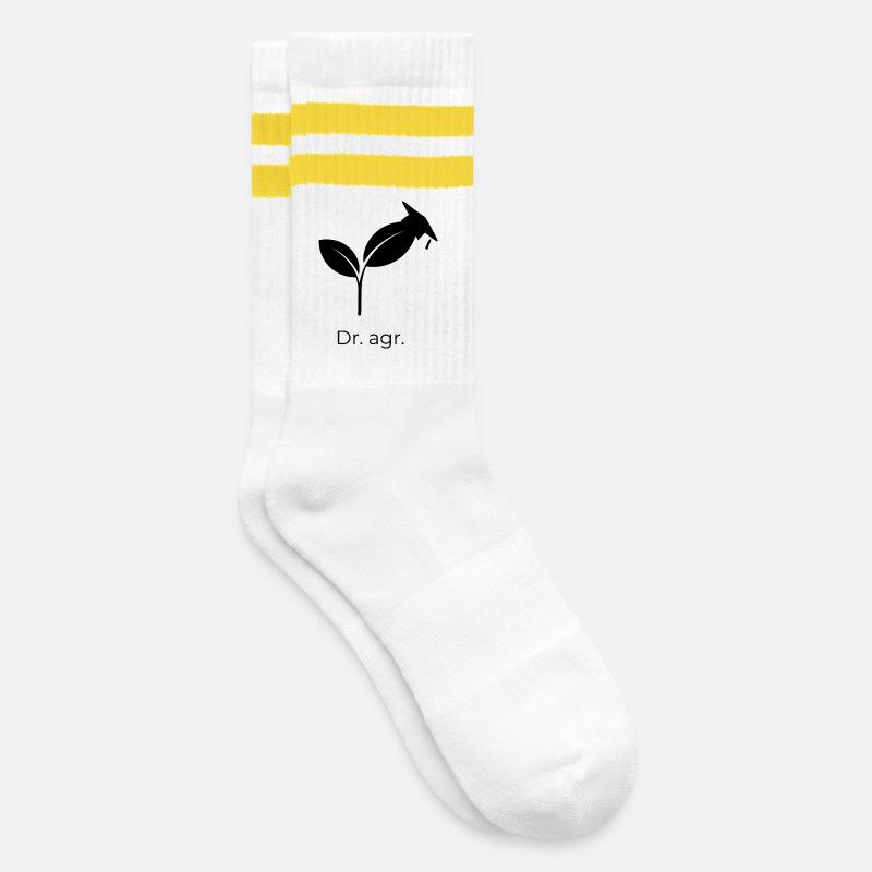 Dr. agr. Pflanze - Gestreifte Tennissocken - Weiß/Gelb