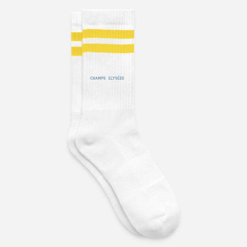ChampsElysees - Chaussettes de tennis - blanc/jaune