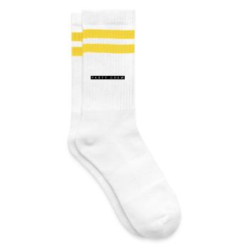 Party Crew - Striped tennis socks - white/yellow - Right