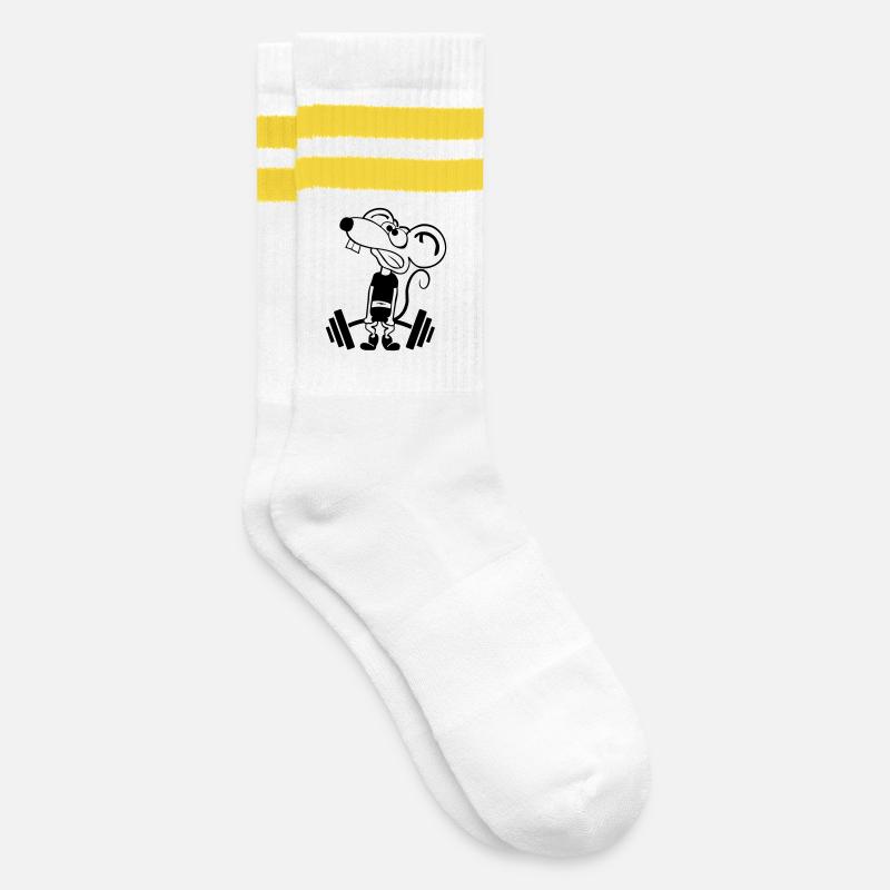 Pump Maus kontur 1c - Chaussettes de tennis - blanc/jaune