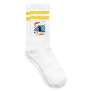 kite surfers - Striped tennis socks - white/yellow - Right