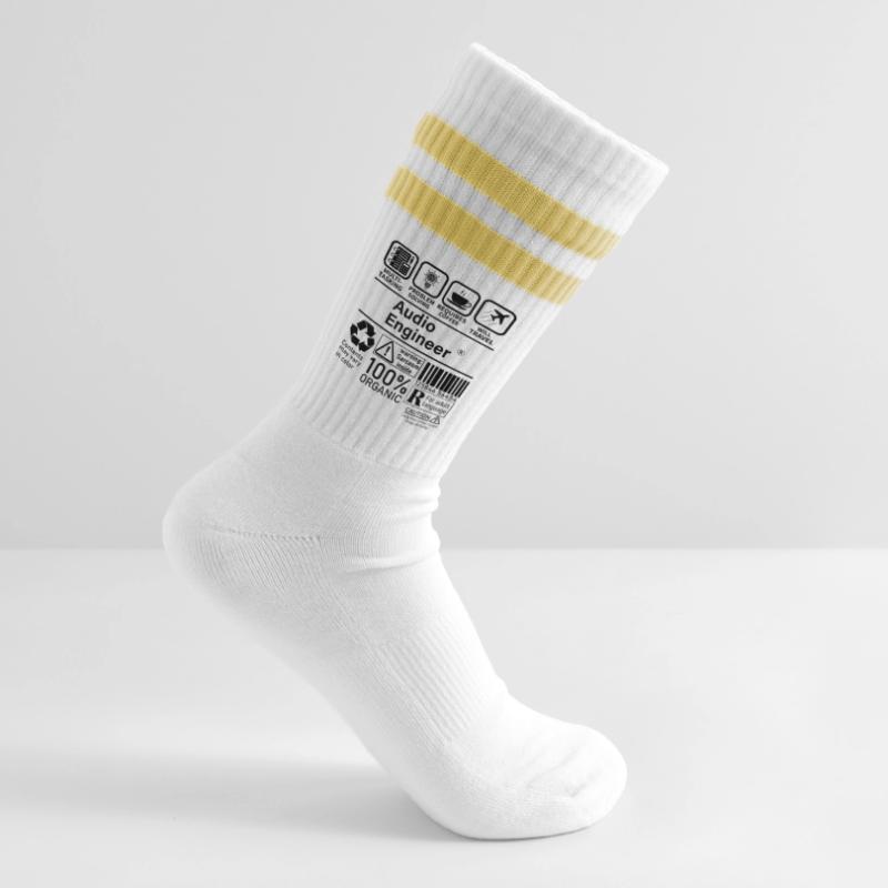 Audio Engineer multi tasking problem solving Striped tennis socks