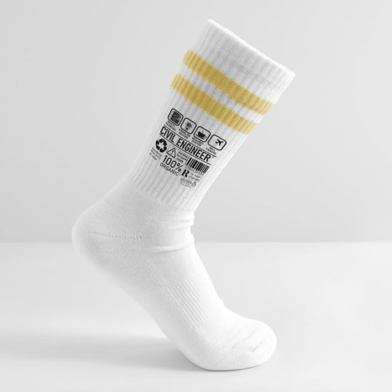 Civil Engineer multi tasking problem solving Striped tennis socks