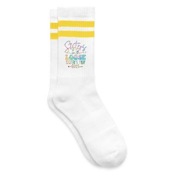 Voyage de la sœur-lumière 2025 - Chaussettes de tennis - blanc/jaune - Droite