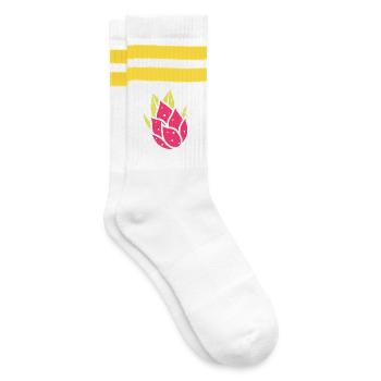 Illustration de Fougère Éclatante Fruit du dragon - Chaussettes de tennis - blanc/jaune - Droite