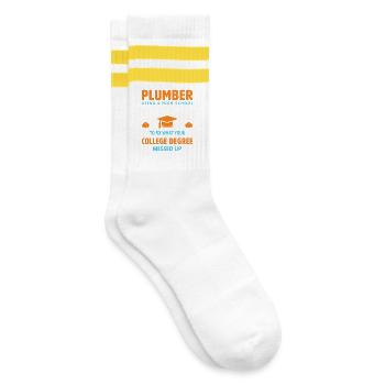 Chauffagiste Plombier Plombier de construction chauffage - Chaussettes de tennis - blanc/jaune - Droite