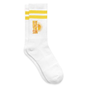 Here Comes The Sun Sunny Design rétro - Chaussettes de tennis - blanc/jaune - Droite