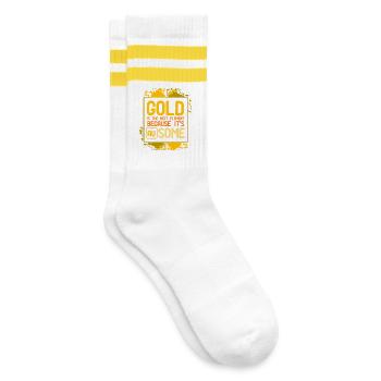 Chemie Chemiker Chemielehrer Spruch Wissenschaft - Gestreifte Tennissocken - Weiß/Gelb - Rechts