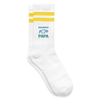 Papa chien bichon havanais - Chaussettes de tennis - blanc/jaune - Droite