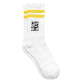 Meilleur Papa du Monde - Fête des Pères - Cadeau - Chaussettes de tennis - blanc/jaune - Droite