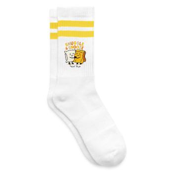 Snuggle & Snooze: Cozy Nights Await - Striped tennis socks - white/yellow - Right