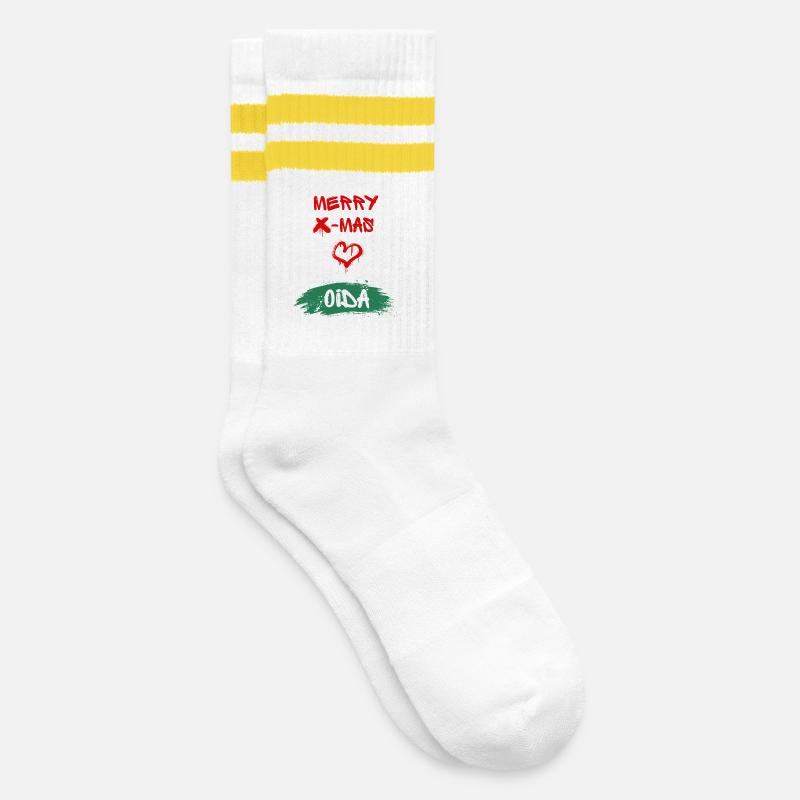 Noël, Oida - Chaussettes de tennis - blanc/jaune