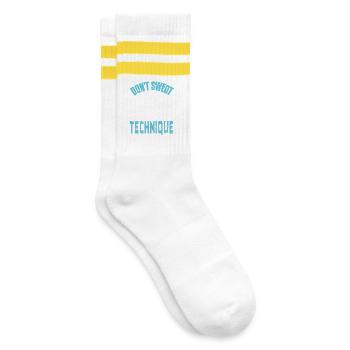 Ne vous inquiétez pas de la technique DJ Mix Mastery - Chaussettes de tennis - blanc/jaune - Droite