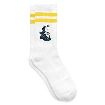 Licorne avec cape, magie dans le cœur - Chaussettes de tennis - blanc/jaune - Droite