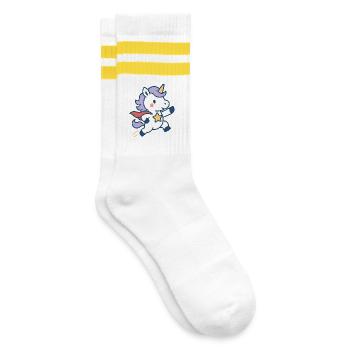 Super Licorne Riant, Héros du Quotidien - Chaussettes de tennis - blanc/jaune - Droite