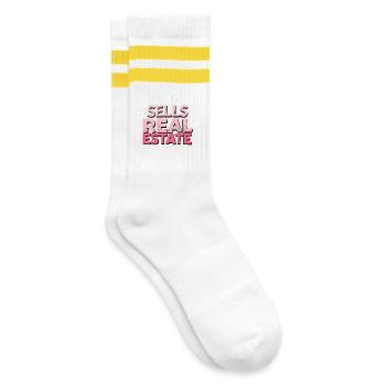 Cette fille vend de l’immobilier - Chaussettes de tennis - blanc/jaune - Droite