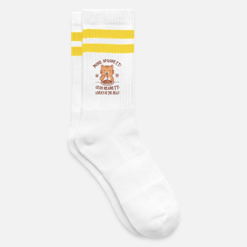 Plus de spaghettis, moins de regetti - Chaussettes de tennis - blanc/jaune