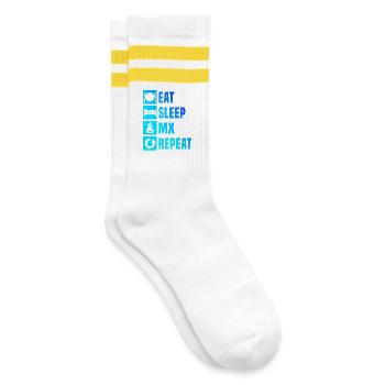 Direct Motocross Statement - Striped tennis socks - white/yellow - Right