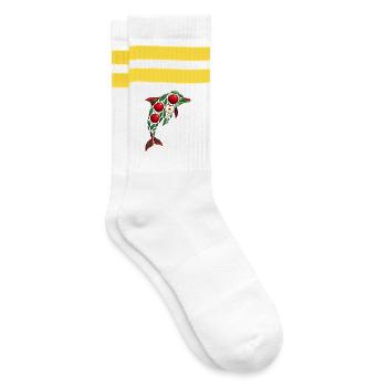 Dolphin Apple - Striped tennis socks - white/yellow - Right