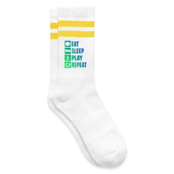Floorball illustration for floorball - Striped tennis socks - white/yellow - Right