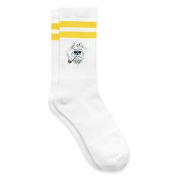 Captain Skull Sailor Nautical Sea Lake Boat - Striped tennis socks - white/yellow - Right