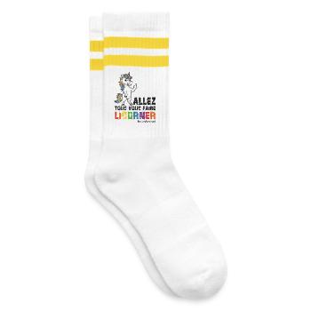 Licorner  Rebelle - allez tous vous faire licorner - Chaussettes de tennis - blanc/jaune - Droite
