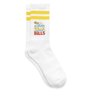 Pills against the bills - Striped tennis socks - white/yellow - Right