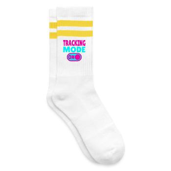 Tracking Mode ON – Adventure in Search of Traces - Striped tennis socks - white/yellow - Right
