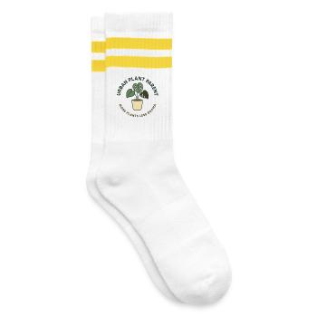 Urban Plant Parent - Gestreifte Tennissocken - Weiß/Gelb - Rechts