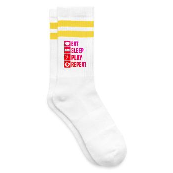 Illustration de handball pour hommes - Chaussettes de tennis - blanc/jaune - Droite