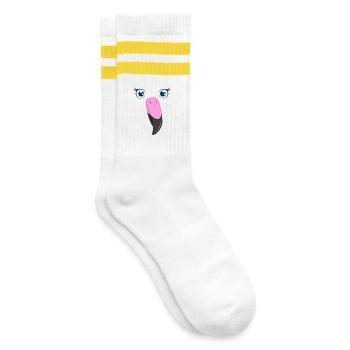 Flamant rose Kawaii Rose DIY Bird Custome - Chaussettes de tennis - blanc/jaune - Droite