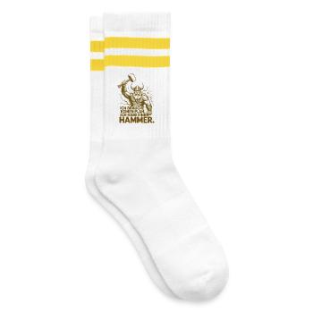 Viking Viking Legend Sailor Odin Raven Fighter - Striped tennis socks - white/yellow - Right