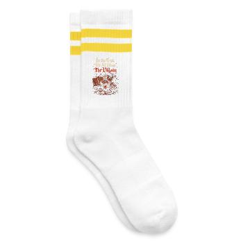 Dark Romance Booktok We All Want The Villain - Gestreifte Tennissocken - Weiß/Gelb - Rechts