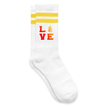 Direct Roadbike Statement - Striped tennis socks - white/yellow - Right