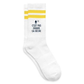 Marseille Humour C'est Pas Grave ça Sèche Sud - Chaussettes de tennis - blanc/jaune - Droite