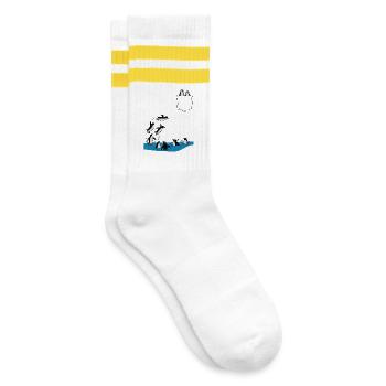Penguin Jump Into The Water Pocket Design - Striped tennis socks - white/yellow - Right