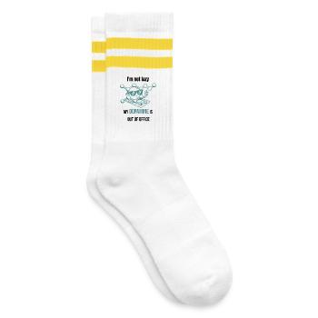 Molécule de dopamine - Je ne suis pas paresseux - Chaussettes de tennis - blanc/jaune - Droite