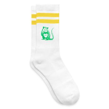 Absolument pas un opossum Cœur de la Saint-Valentin drôle - Chaussettes de tennis - blanc/jaune - Droite